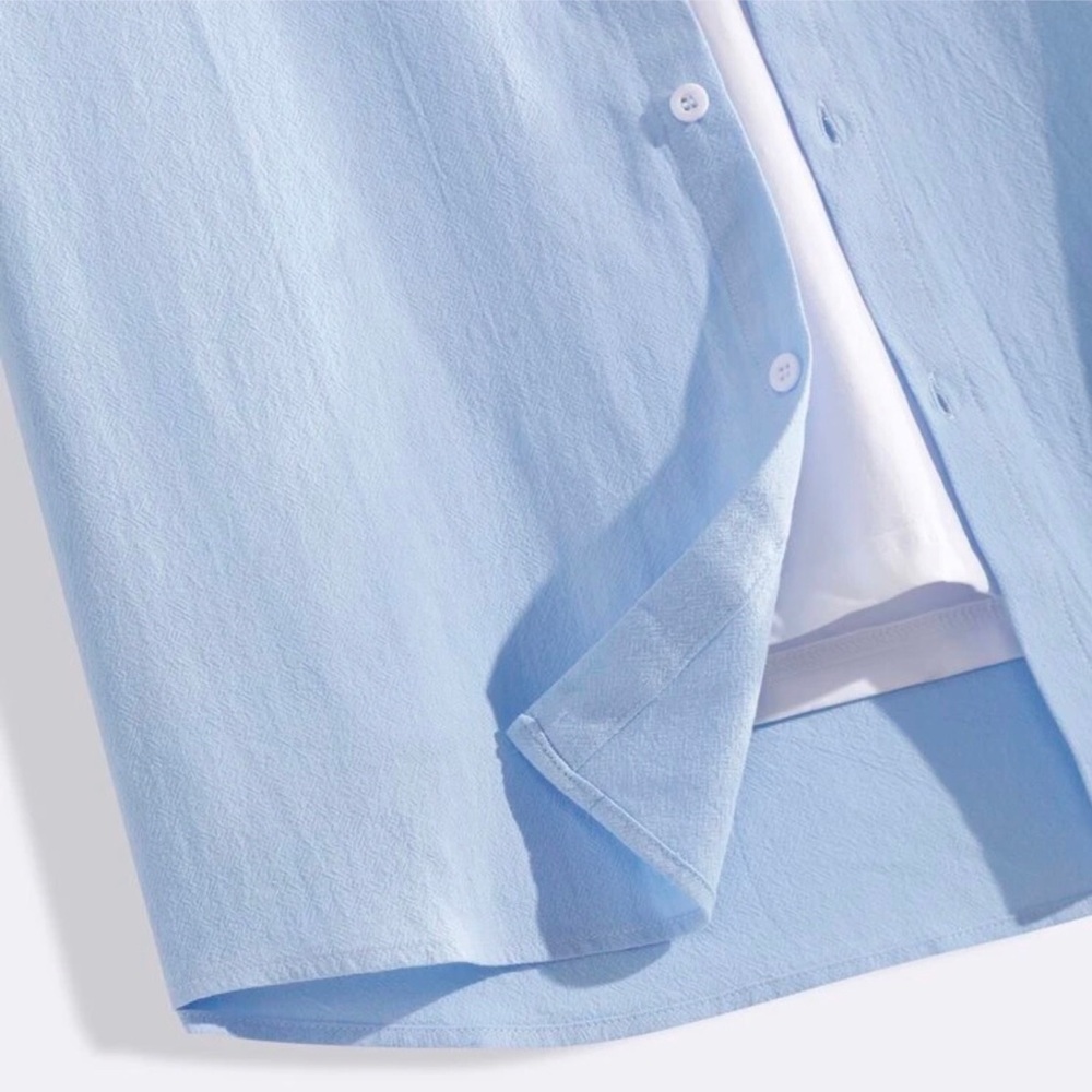 SHEIN Casual Button Up Shirt - Baby Blue - Picture 4 of 4